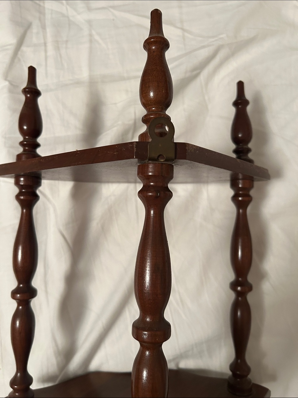 Vintage Brown Wooden Corner Shelf - Unbranded - Picture 4 of 4